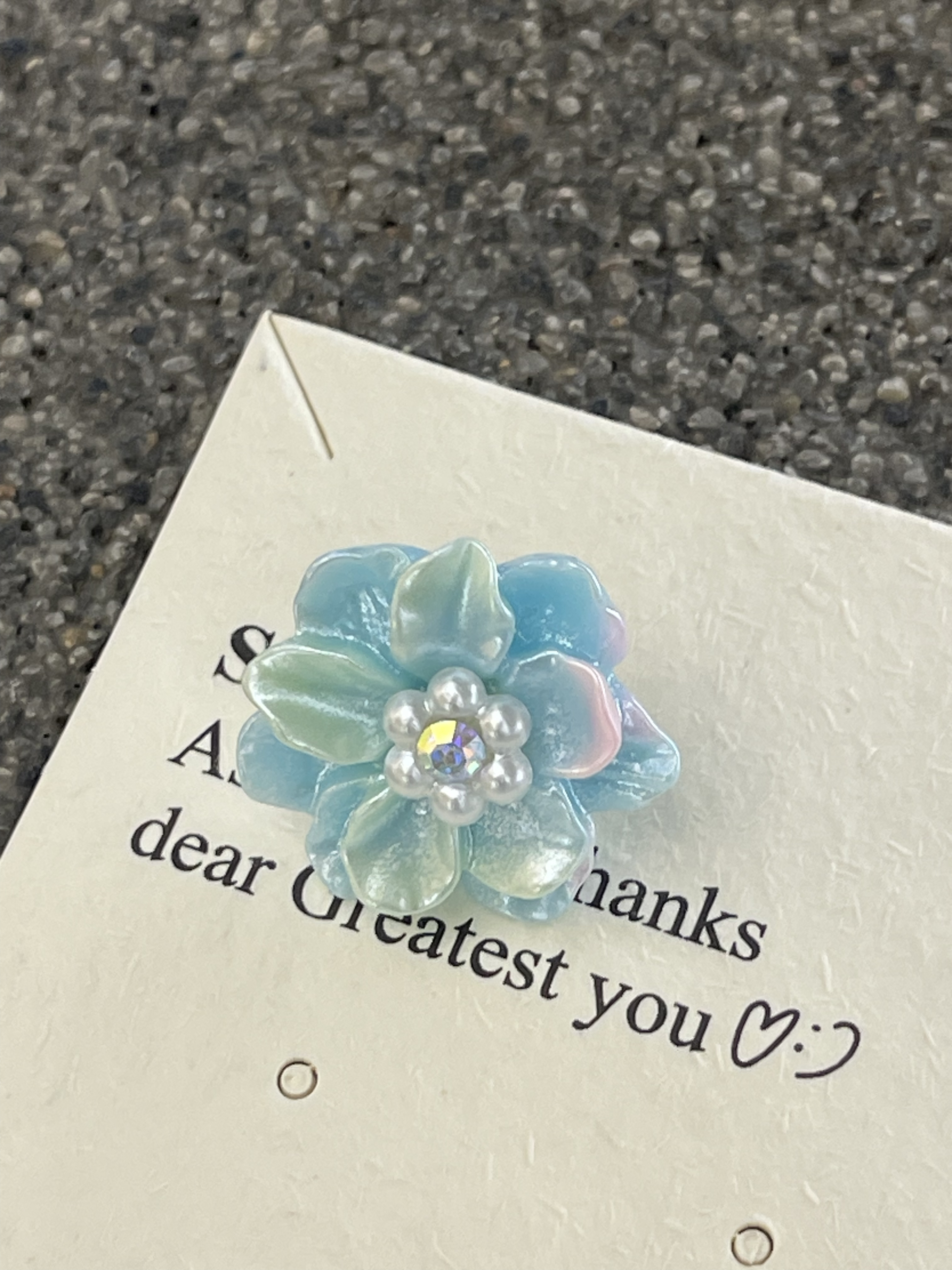 铜合金耳饰 新品 蓝色花朵耳钉