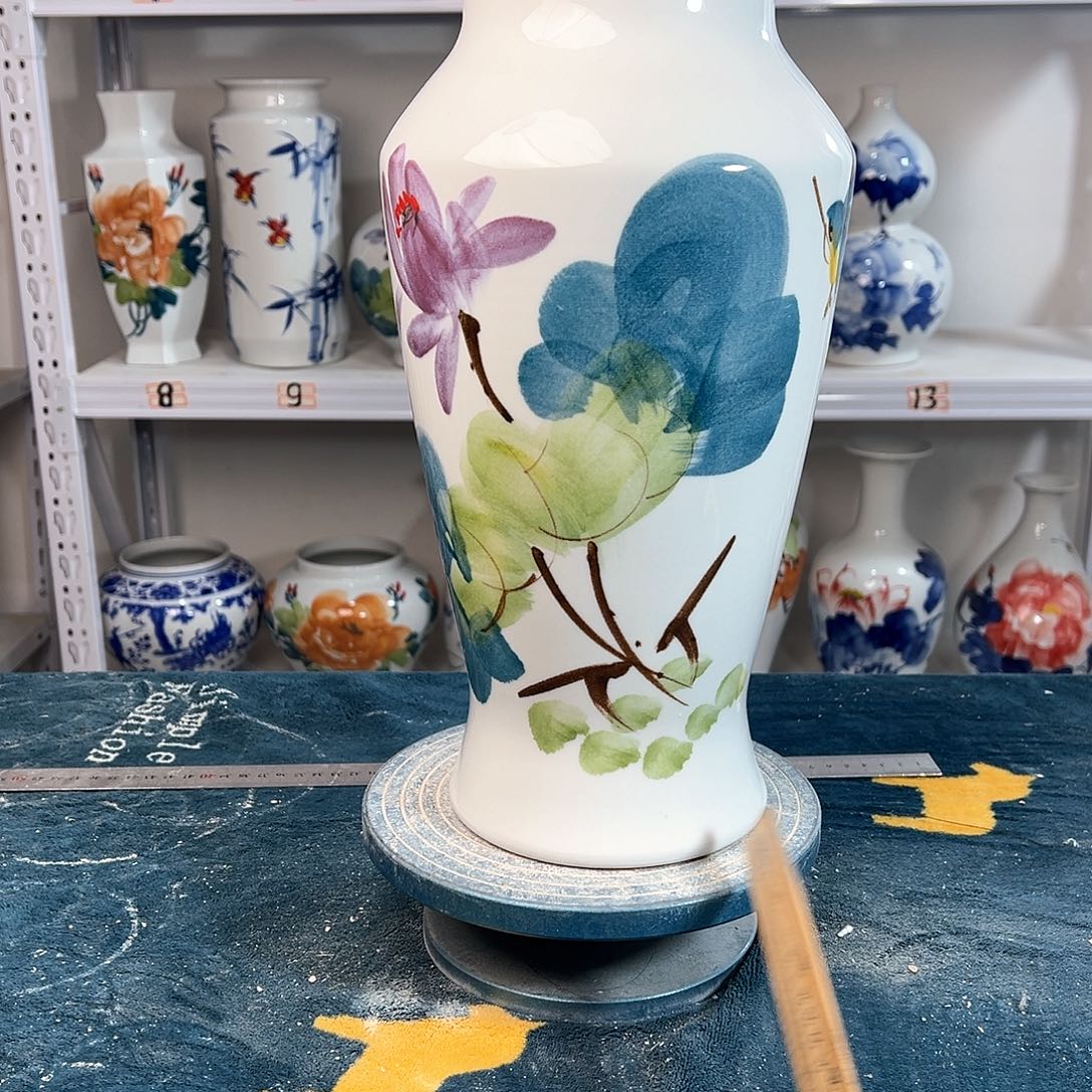 摆件景德镇陶瓷大鱼鸟