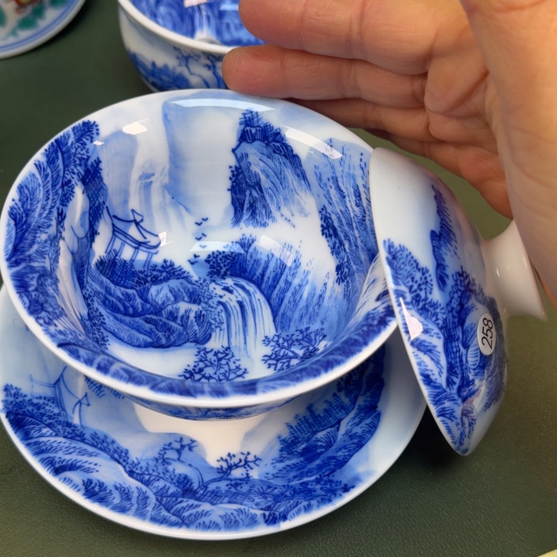 陶瓷景德镇纯手绘茶具圆圆258