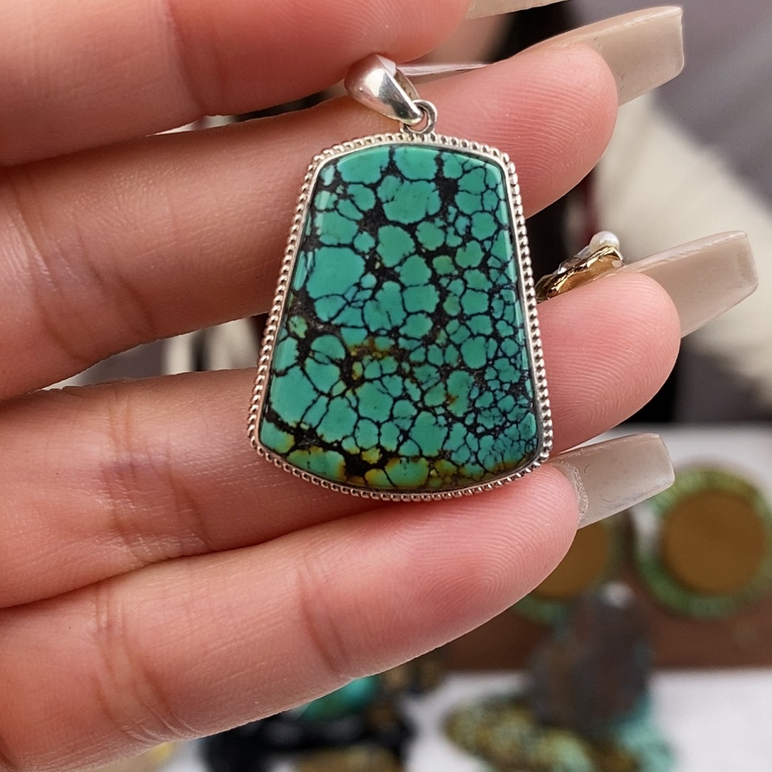 绿松石银S925镶嵌原矿