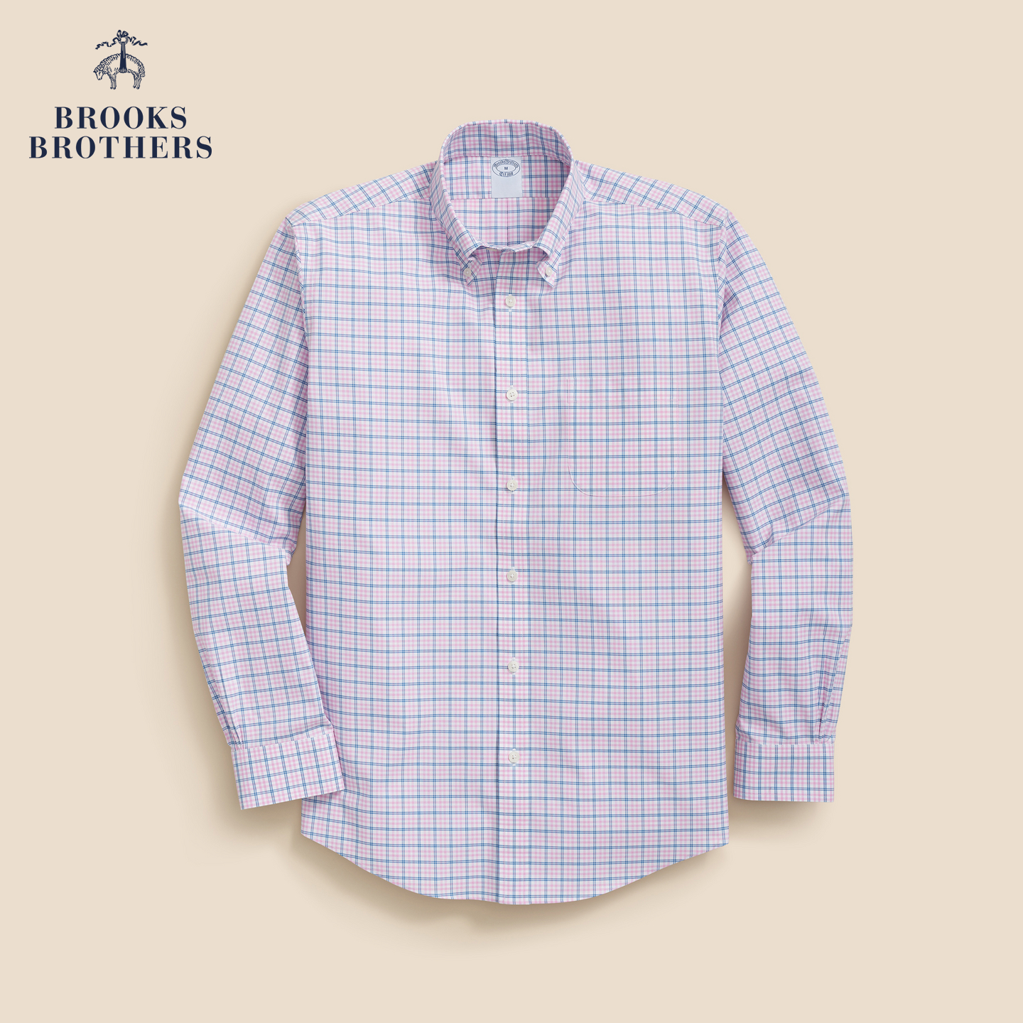 [易打理]Brooks Brothers/布克兄弟男士25秋季款supima棉格纹衬衫