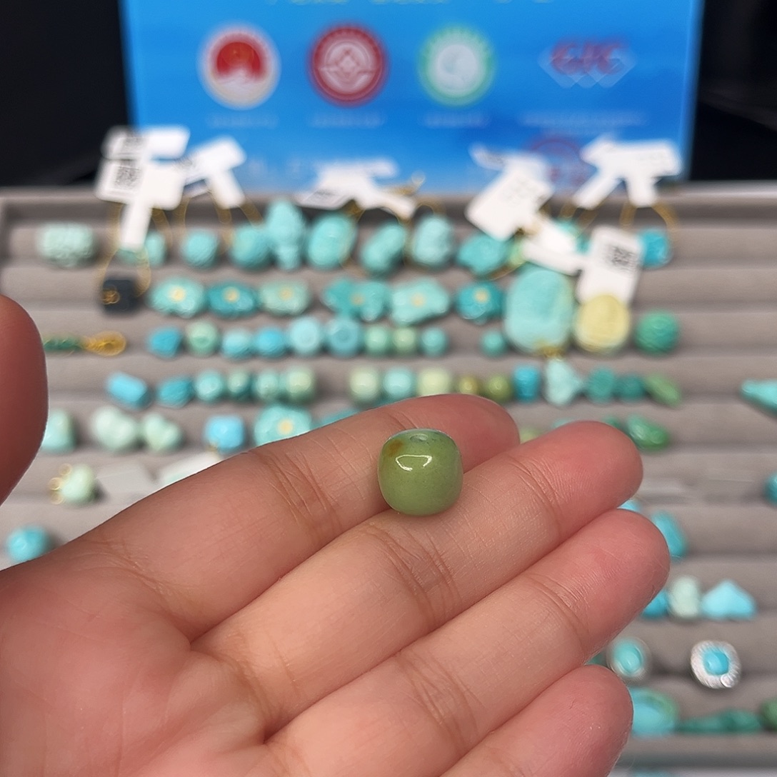 自***省绿松石未镶嵌珠宝半成品