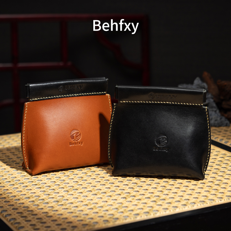 首饰袋 Behfxy帛雲 文玩收纳包植鞣牛皮复古核桃手串零钱收纳袋