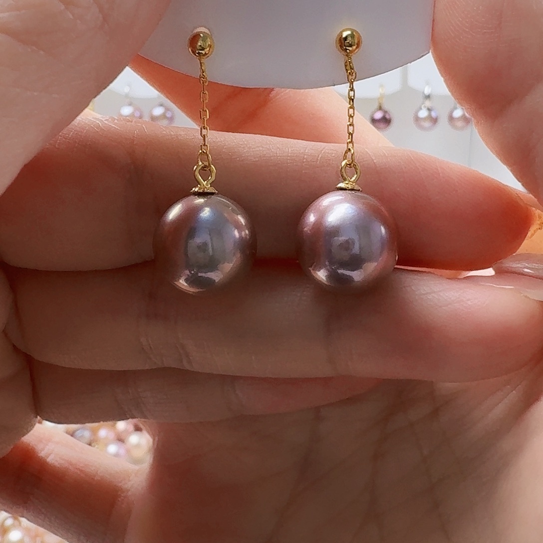 淡水珍珠耳饰银S925镶嵌