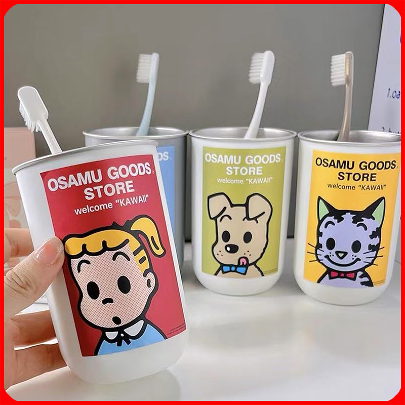 可爱情侣漱口杯轻奢高端304不锈钢家用牙刷杯学生便携带洗漱水杯