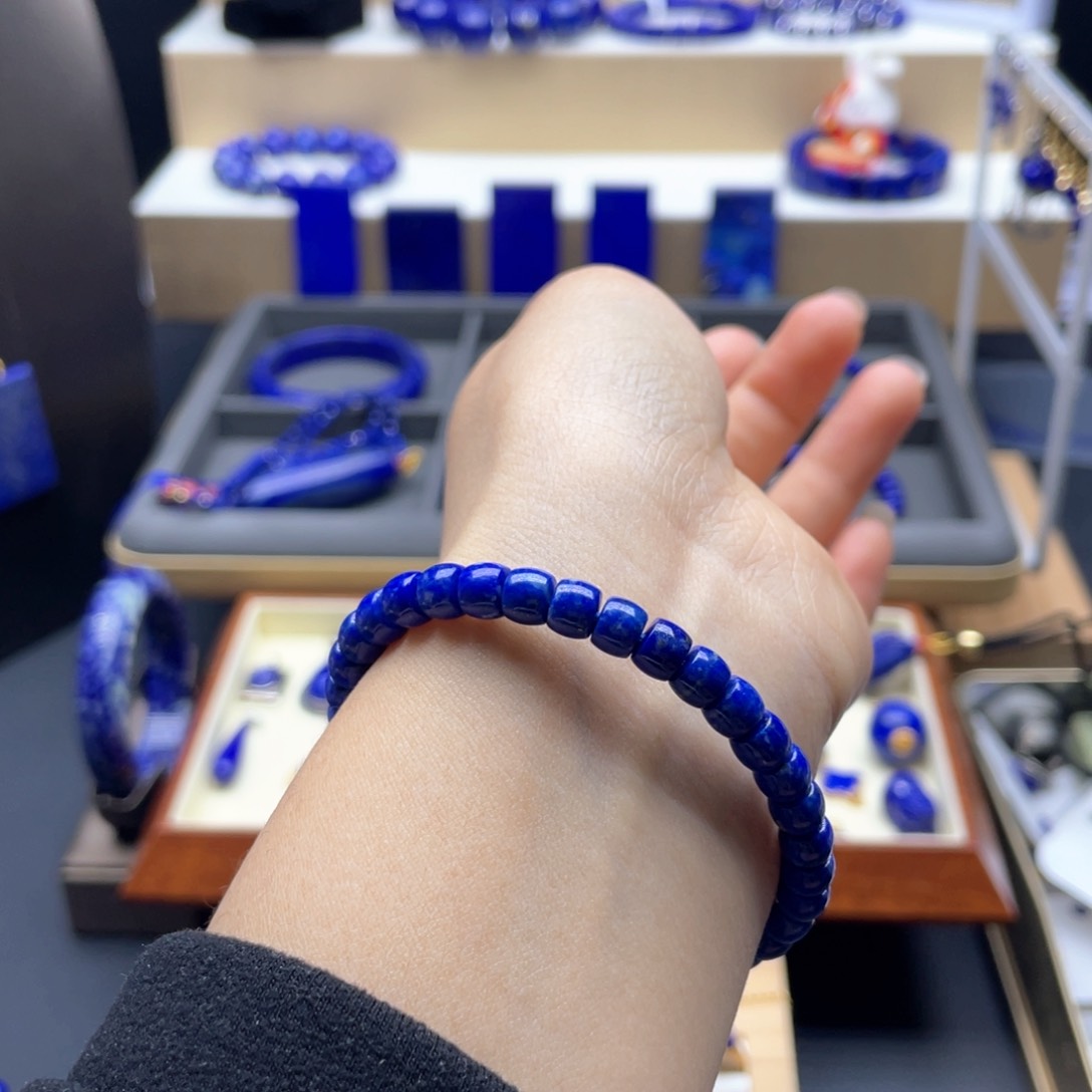 未镶嵌青金石手链6mm直切