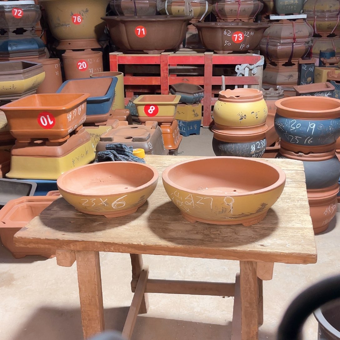 紫砂花盆碗盆两个微