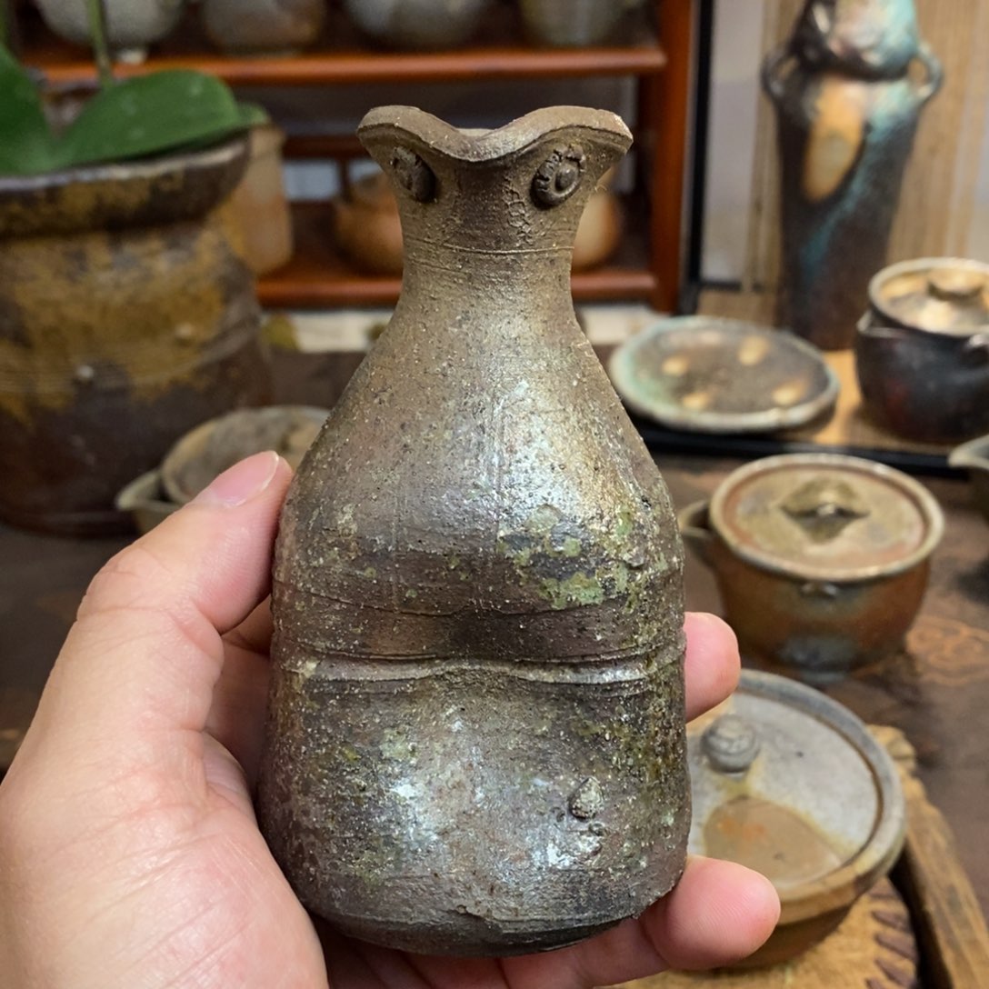 备前烧柴烧茶具浪*涛冈安宫山人全品