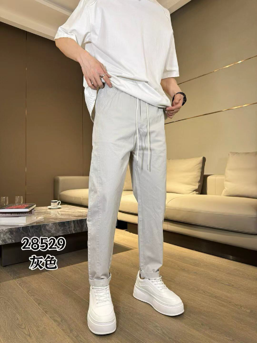 潮直筒裤青春活力薄款夏季休闲裤男士弹力长裤修身韩版时尚
