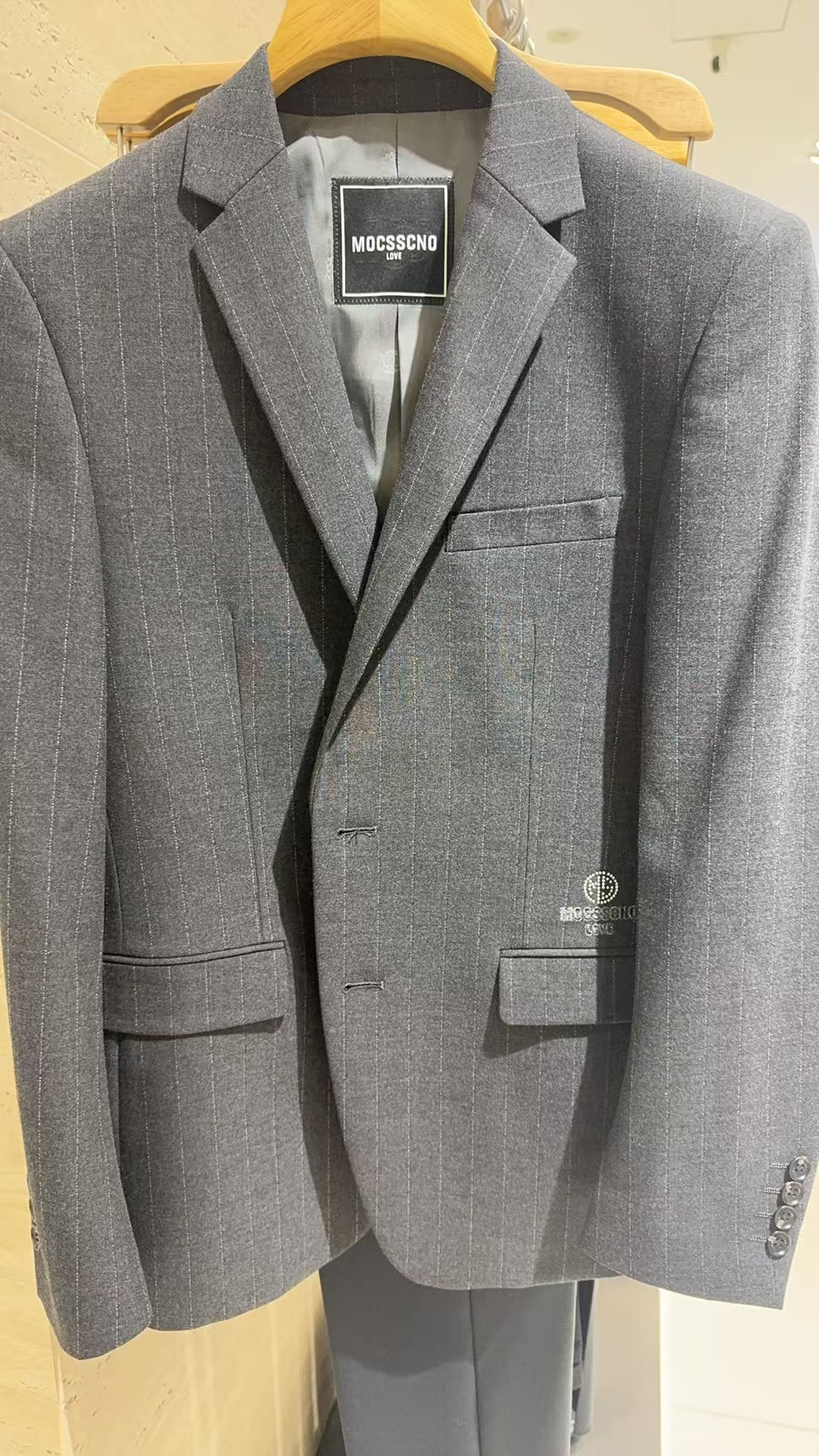 长袖常规西服上装常规款休闲西服男款经典插肩袖