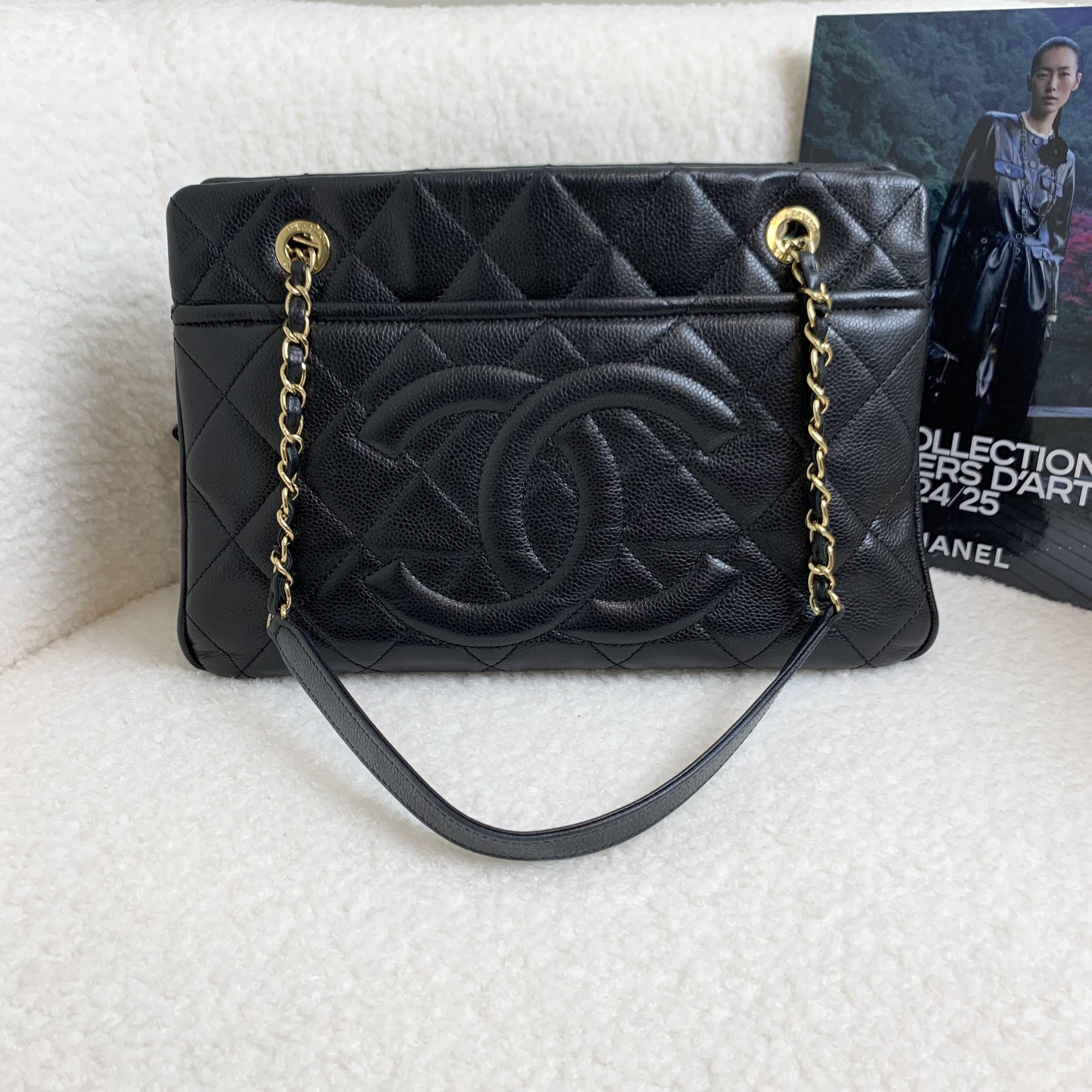 95新 Chanel/香奈儿 壹臻/黑金tote 包18开 25516576 