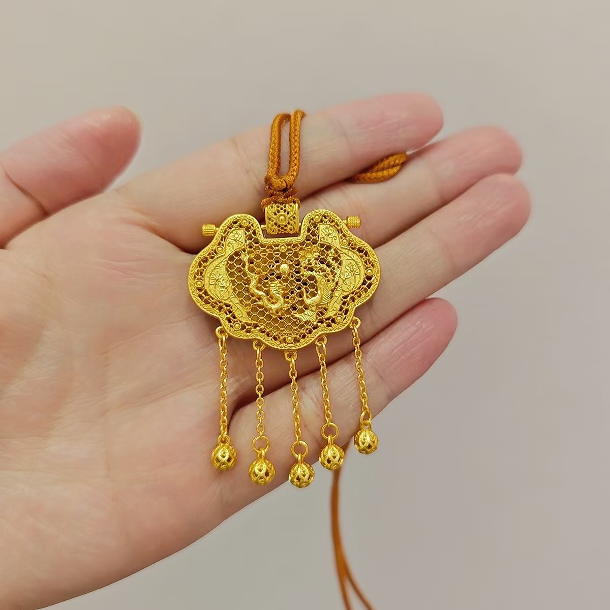 吊坠足银 足银坠链天子门生锁包精致百搭精美时尚饰品银饰