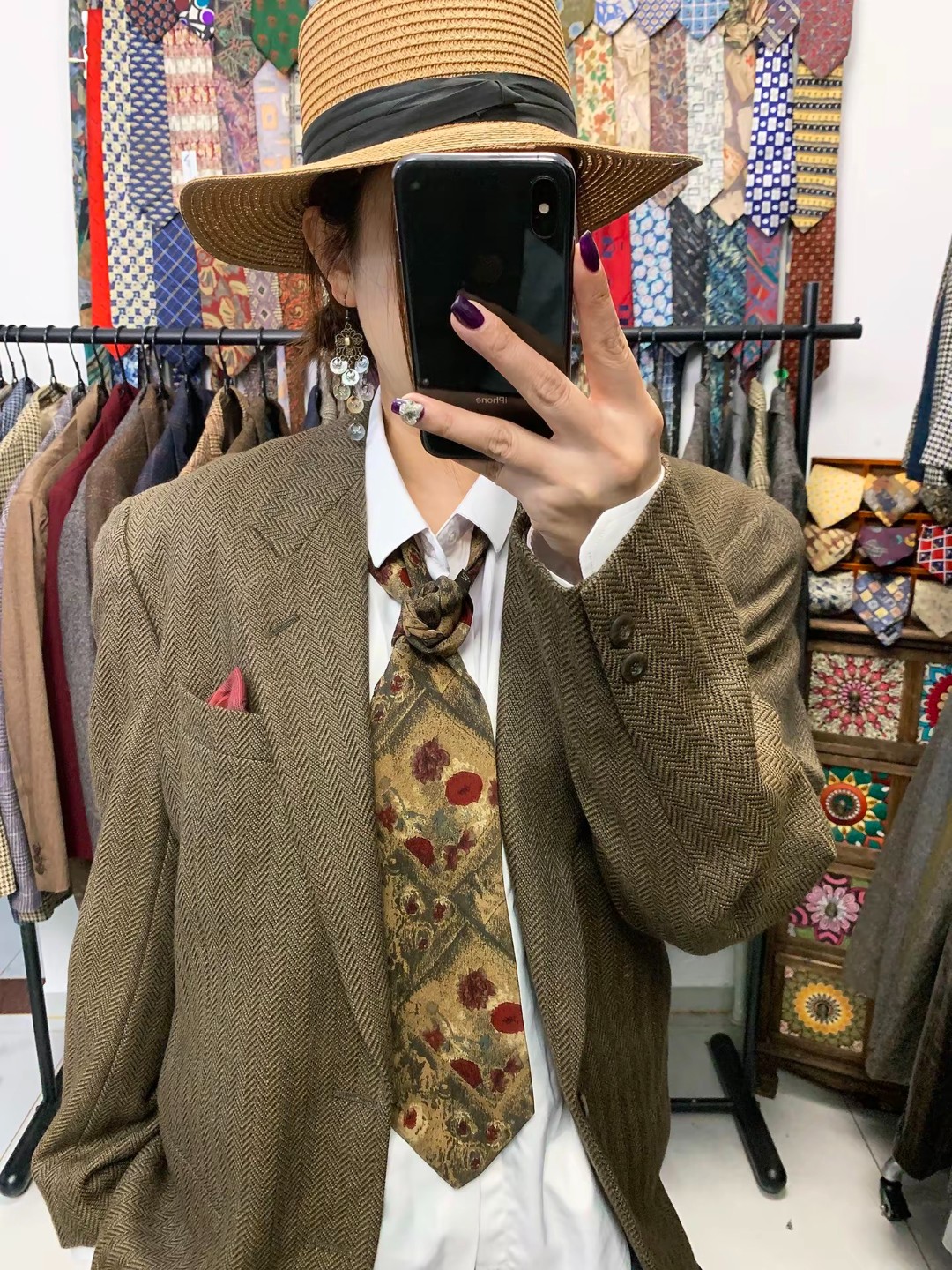 古着 vintage 复古男女西装阔版百搭外套西服