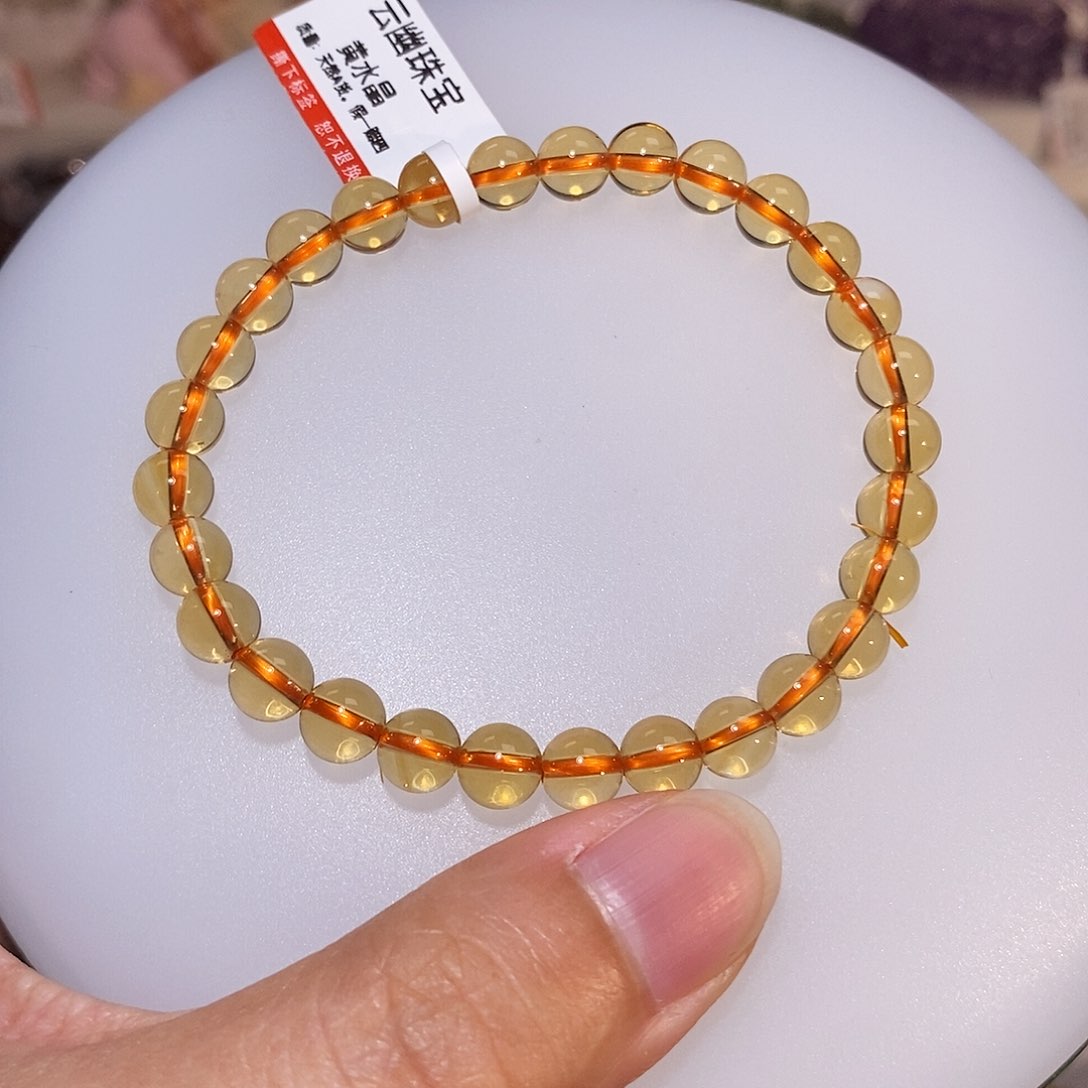 【闪购商品】水晶手链未镶嵌巴西黄水晶6.5m
