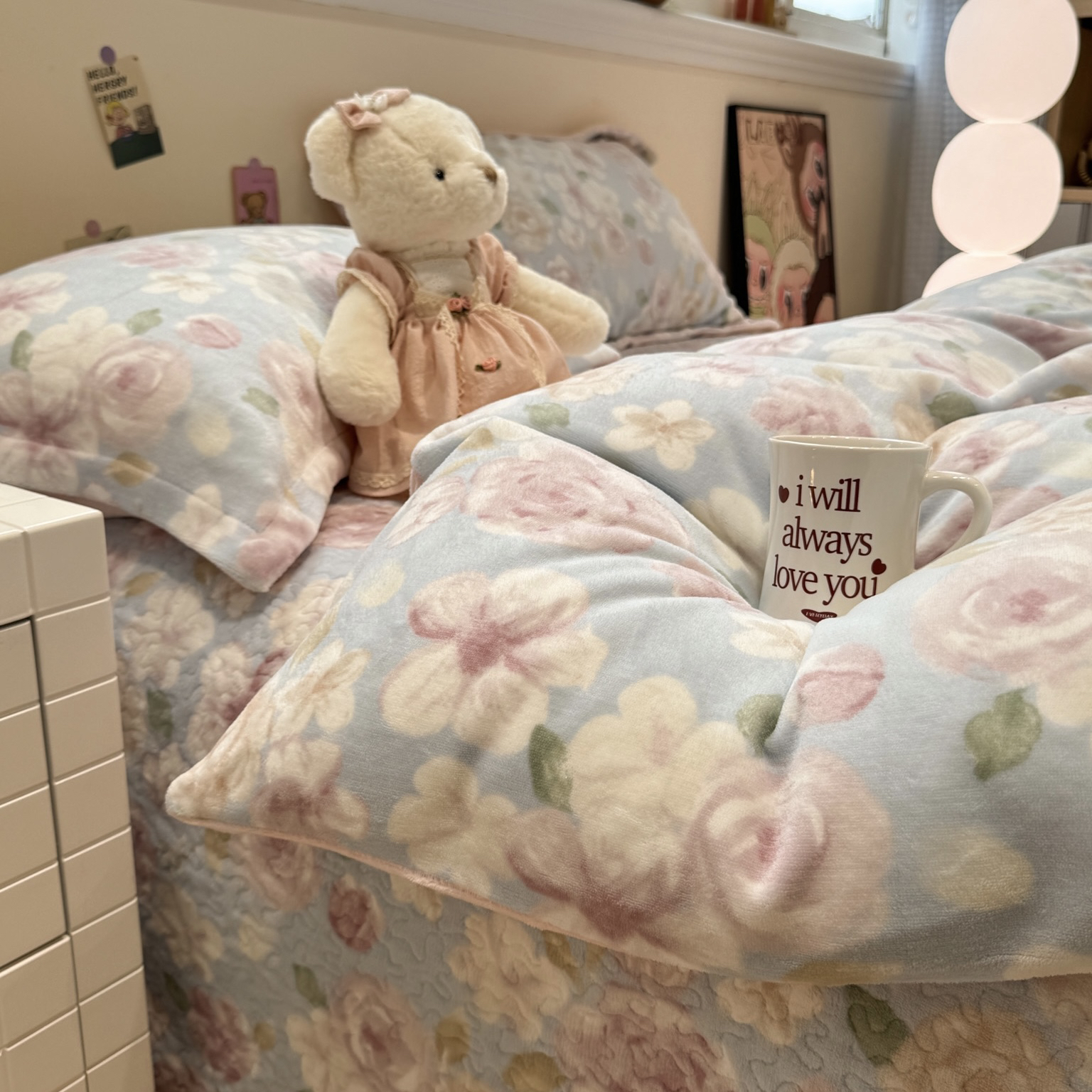 秋冬 加厚牛奶绒床盖款四件套床品套件柔软亲肤保暖冬季不静电