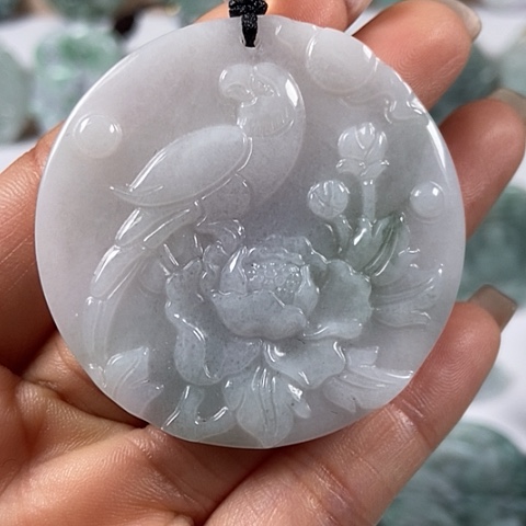 翡翠颈饰未镶嵌鸟语花香喜上眉梢福利