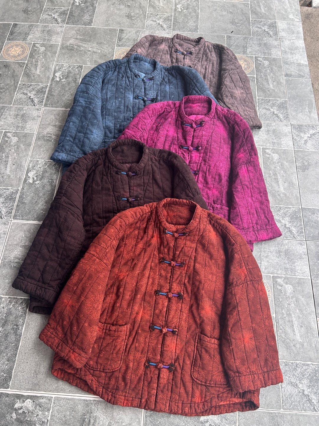 太阳花5对盘扣棉袄棉服5055