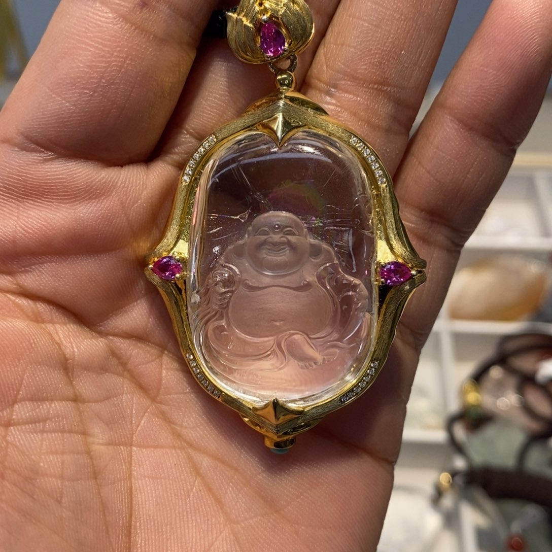 水晶吊坠银S925镶嵌JP36288婷