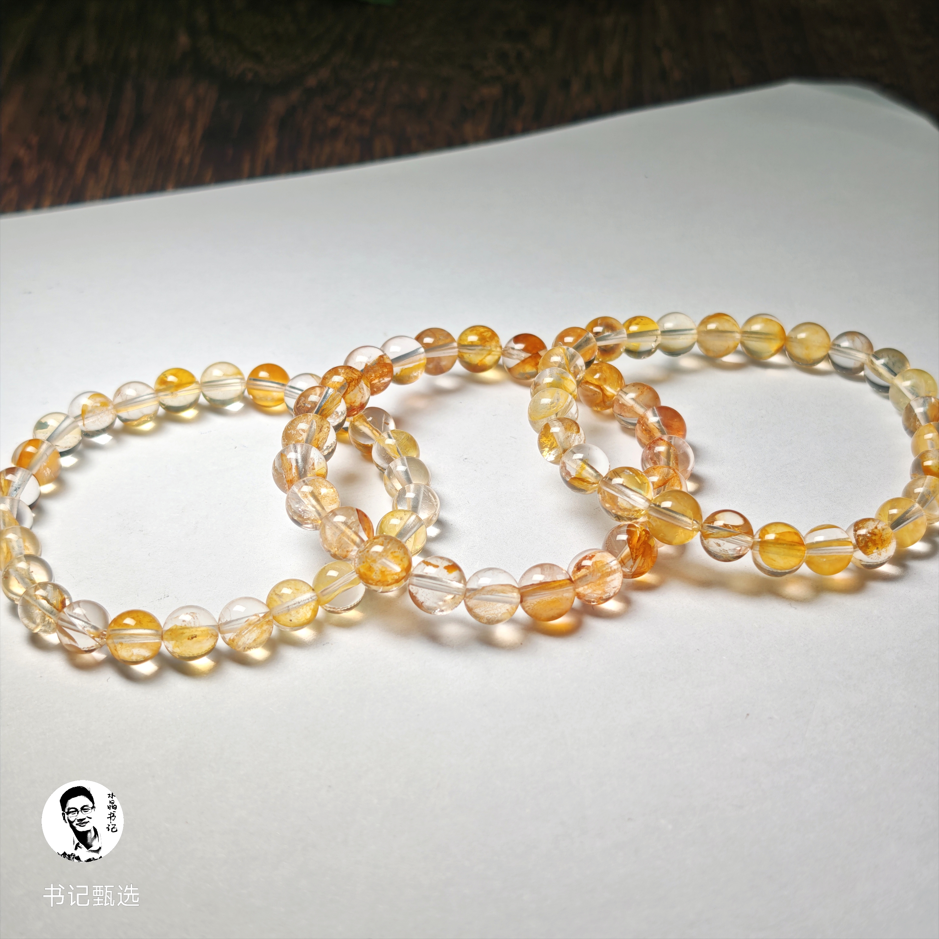 【村有晶品】天然黄胶花单圈手链 多样性发一件 约7mm 2416BB