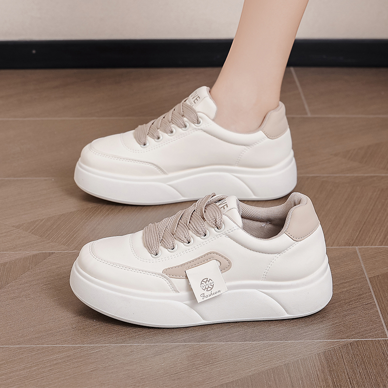 2025年春季新款小白鞋休闲轻便板鞋厚底时尚女鞋ins韩版百搭009