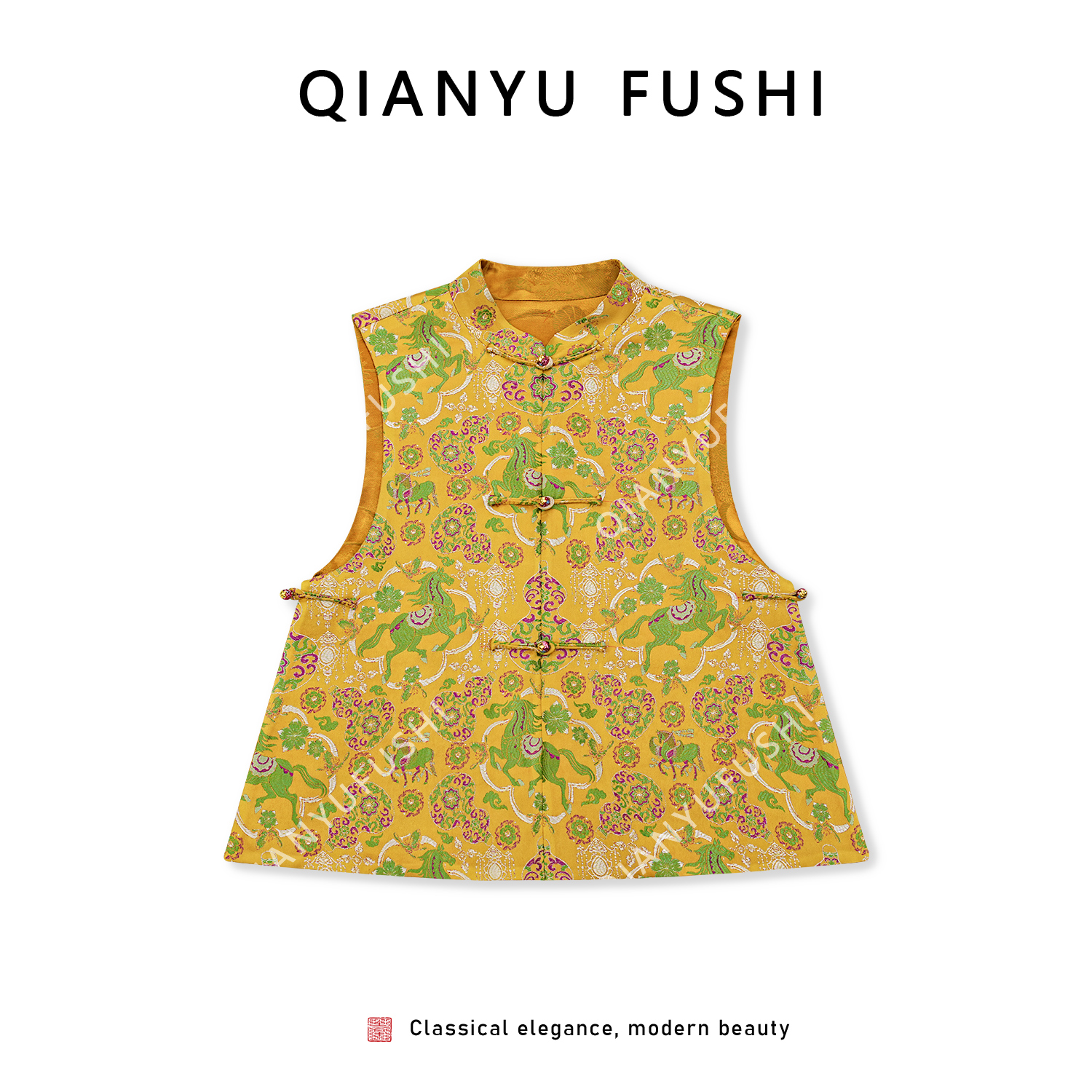 【骏程福禄】新中式双面穿优雅轻奢气质开衫马甲V25C536