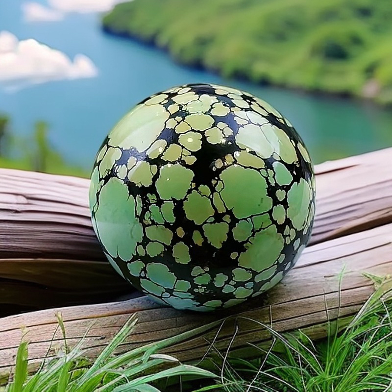 原矿绿松石珠子湖北原矿绿松石圆珠项链／颈链／锁骨链／配饰