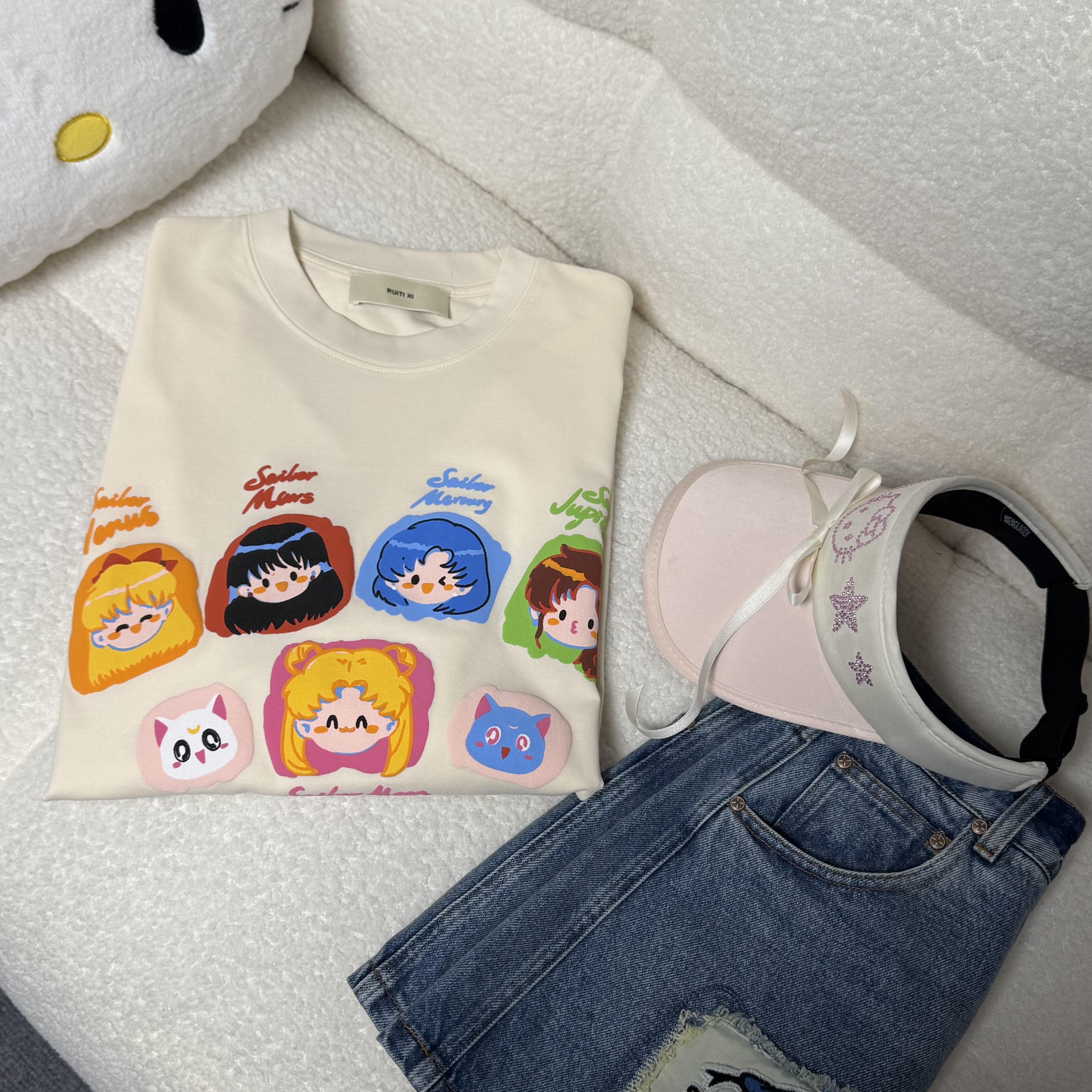 BLX--25201（深圳南油）新款小众设计卡通美少女印花上衣韩版