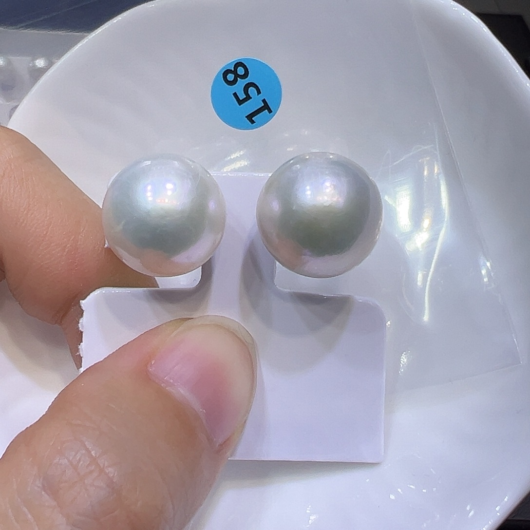 淡水珍珠耳饰银S925镶嵌