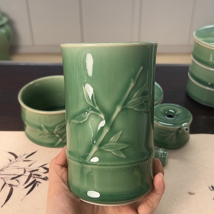 龙泉云间青瓷小米茶器
