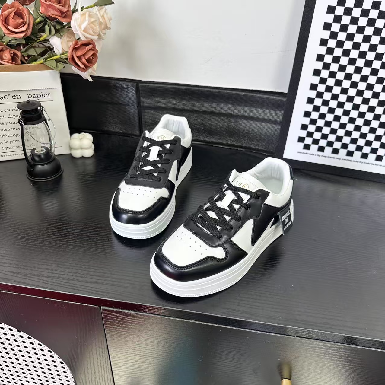 夏季上新经典时尚百搭休闲熊猫板鞋女个性软底冷粘工艺【同】24008