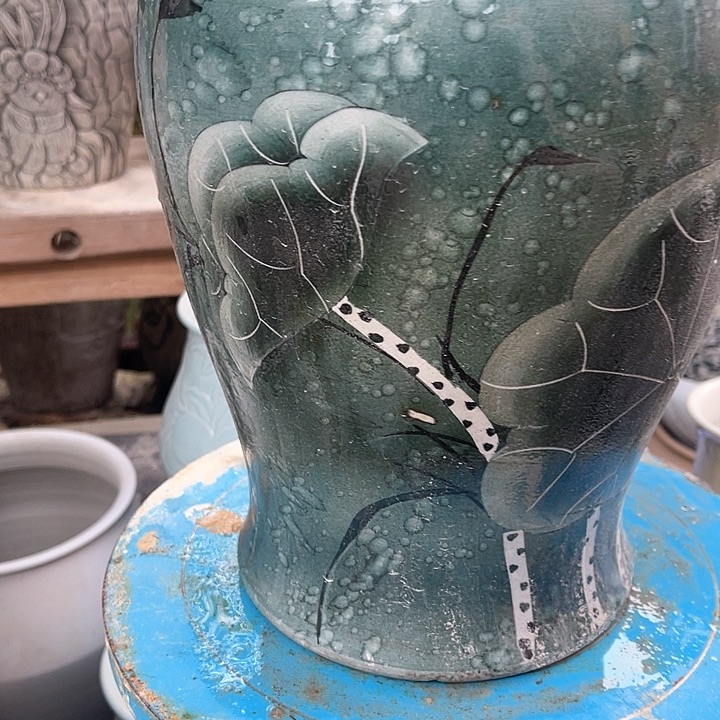 盘高度29内扣19 艺术陶瓷微瑕