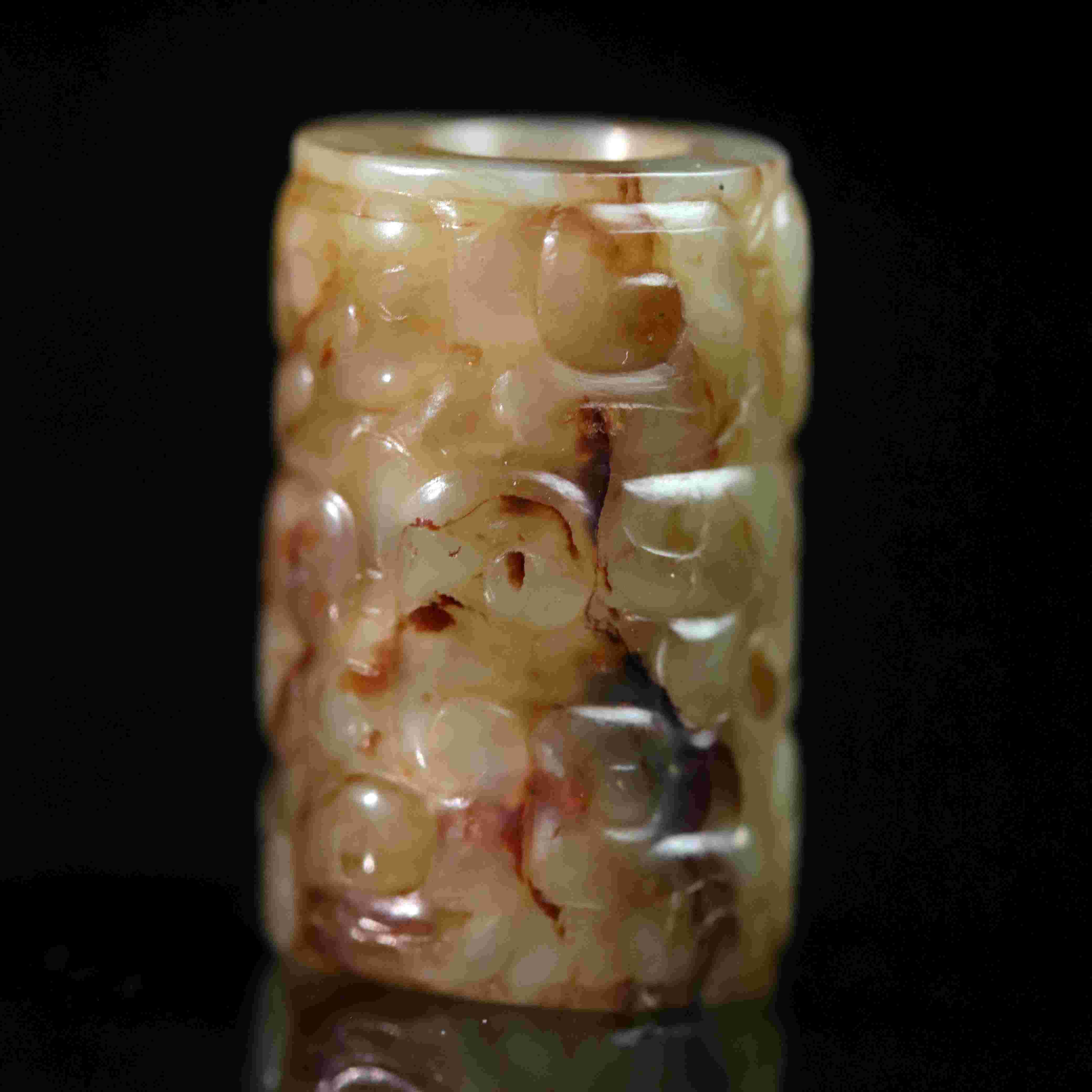 2047明代和田玉云纹玉珒2375