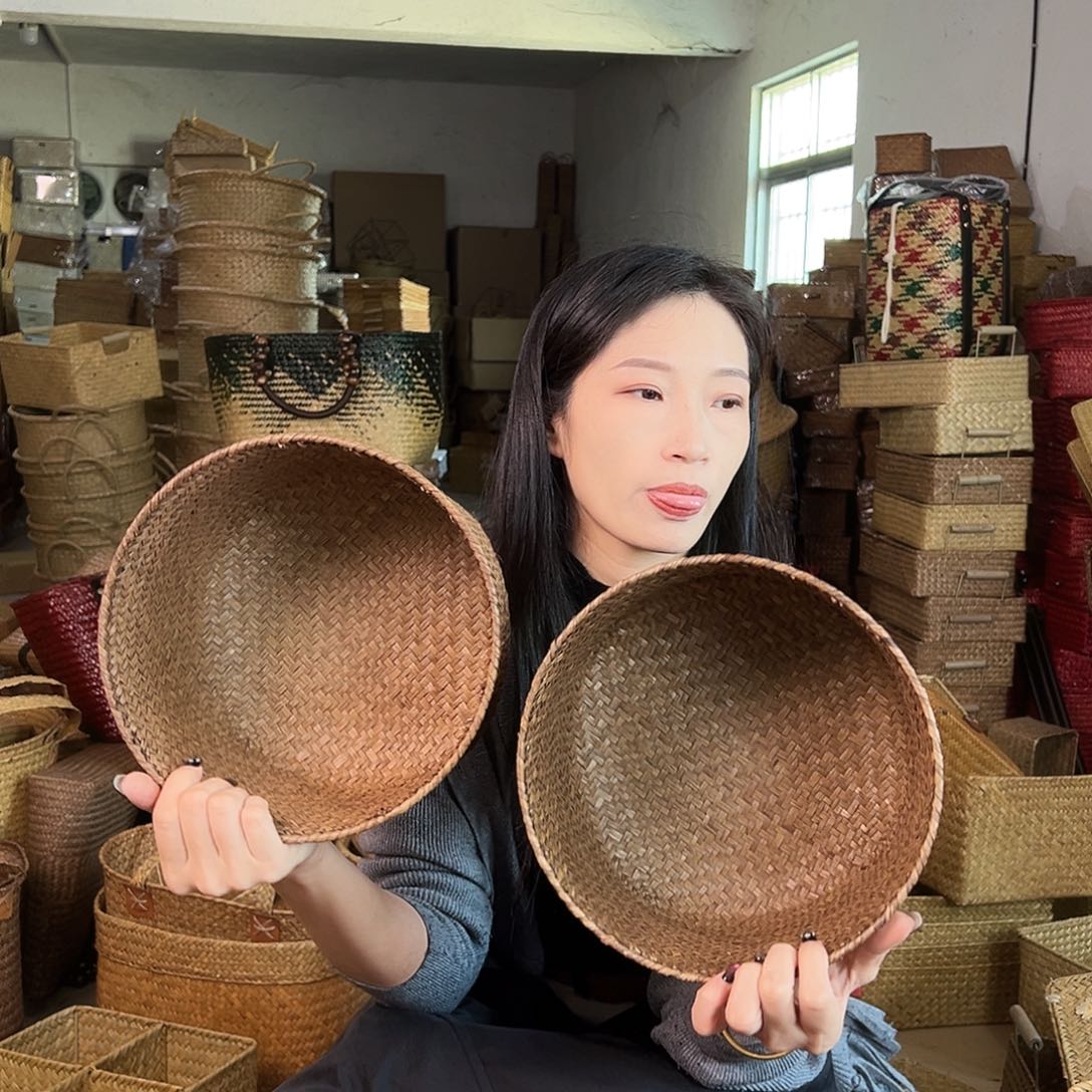 草编草编包/草编收纳盒带瑕疵