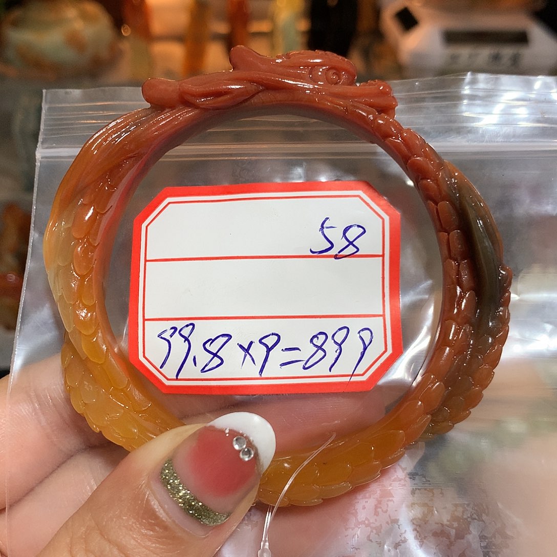 蛇纹石玉未镶嵌手镯繁*豆
