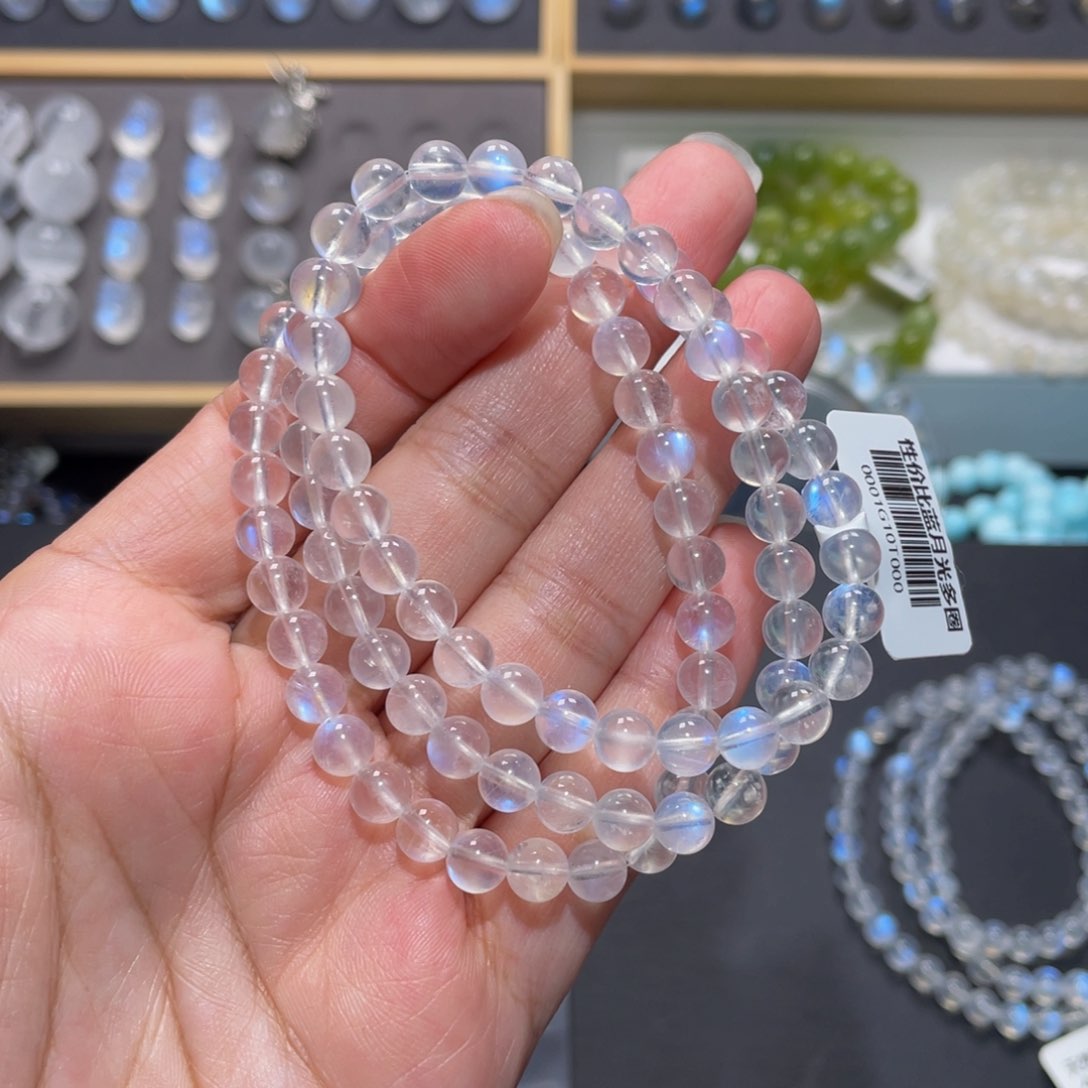 手链未镶嵌长石夜*蓝月光多圈手链6.2mm