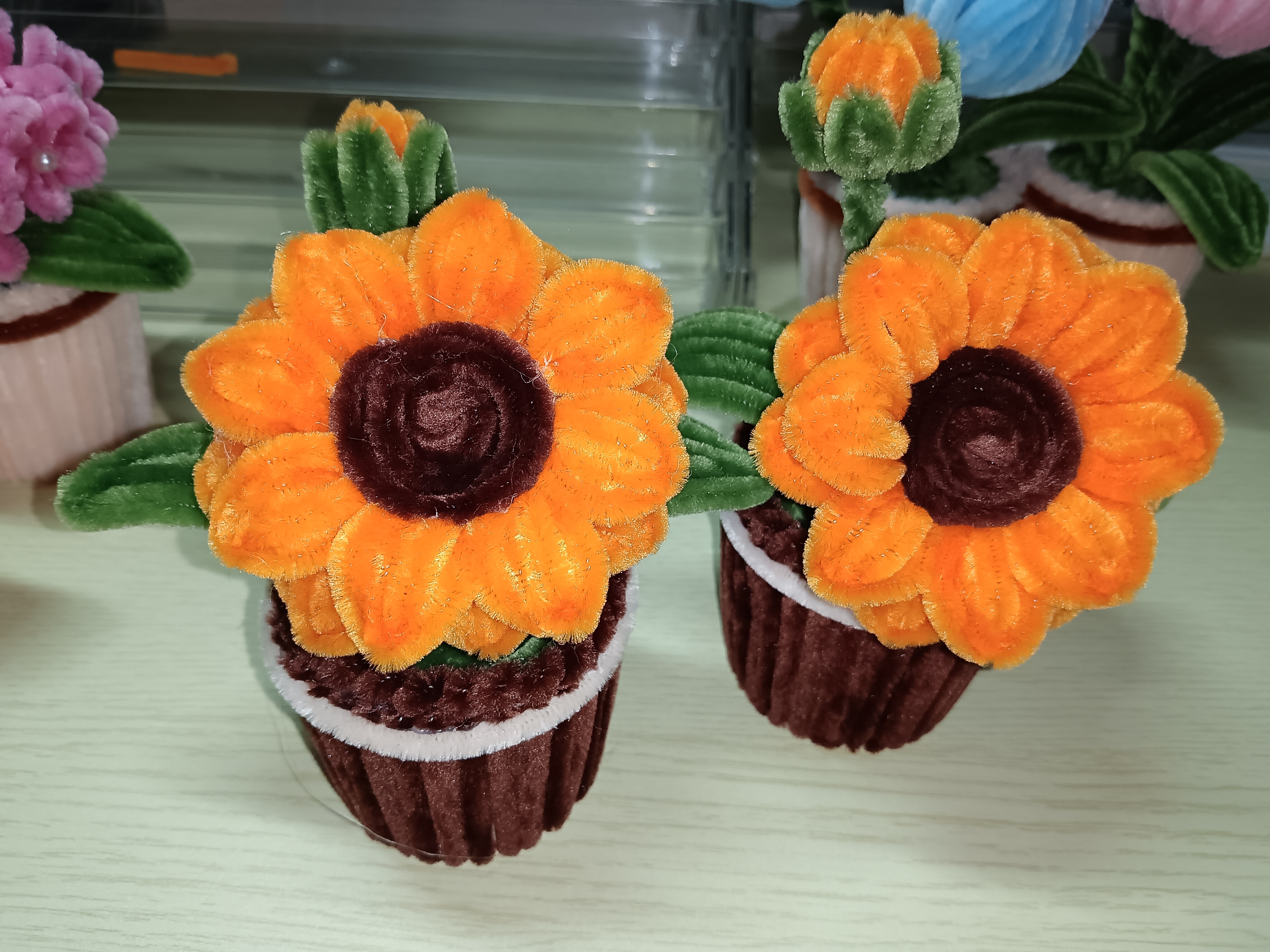 向日葵小盆栽（扭扭棒）