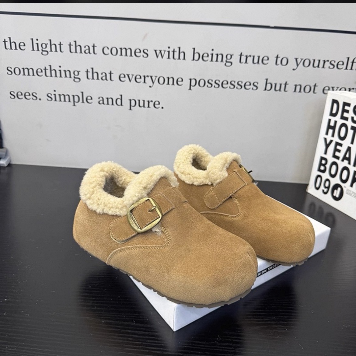 【网红爆款】冬季内增高显腿长显白时尚高级简约加绒女勃肯鞋4012