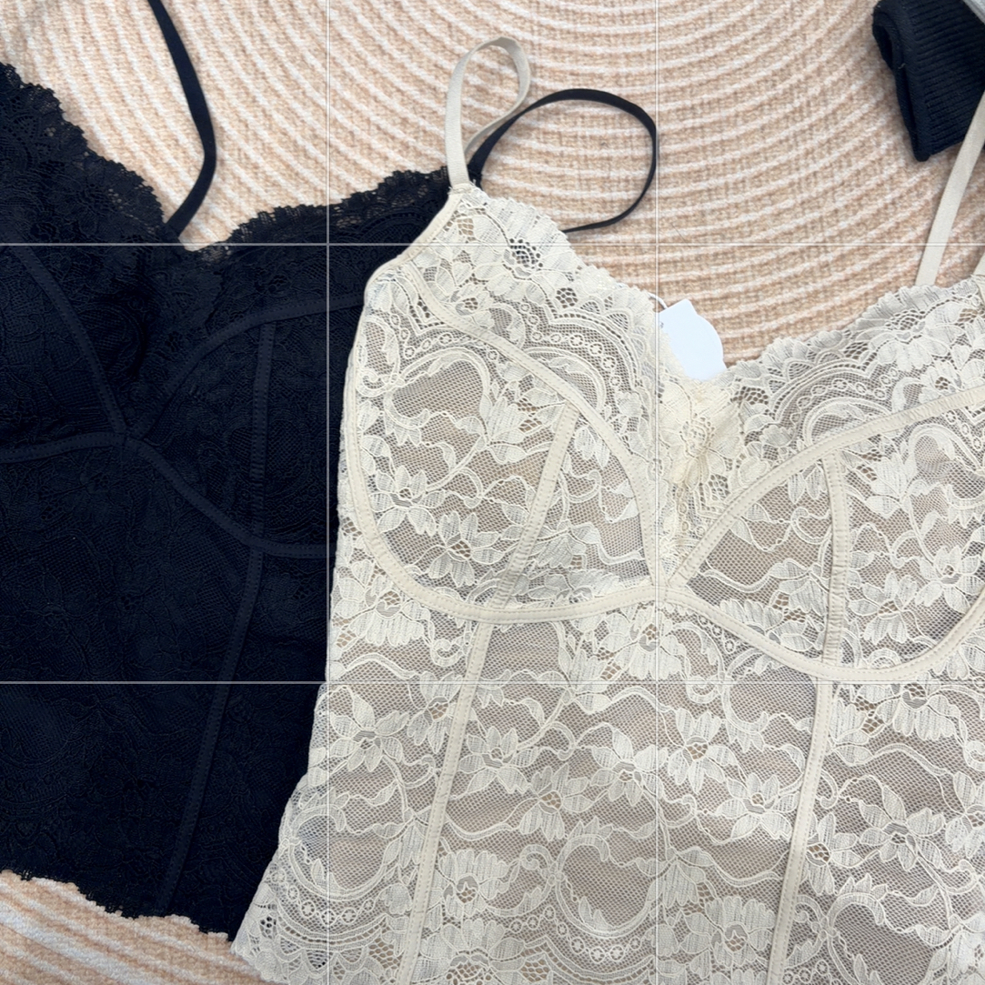 【允小姐】2025新款冬款蕾丝加绒美背1101