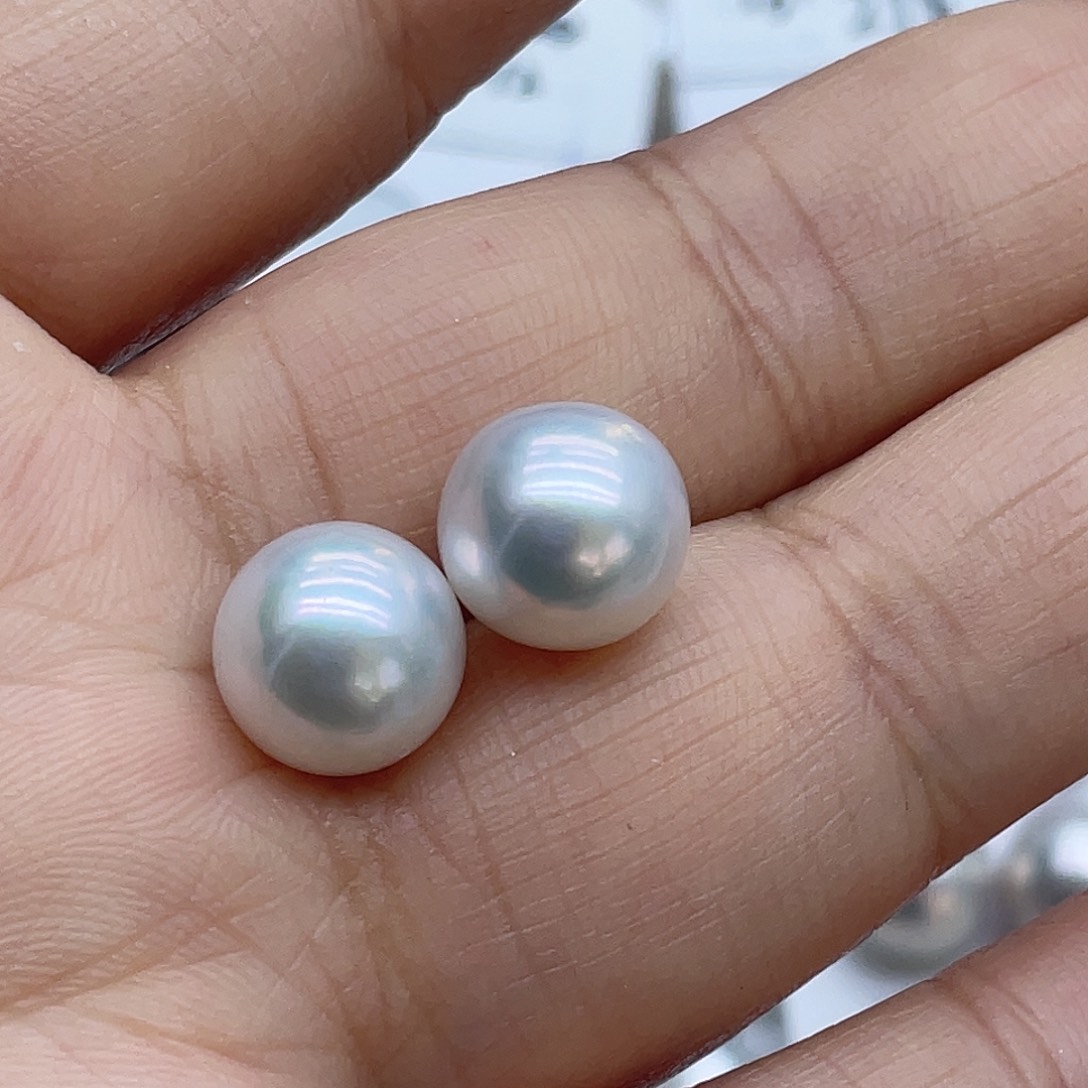 银S925镶嵌耳饰淡水珍珠