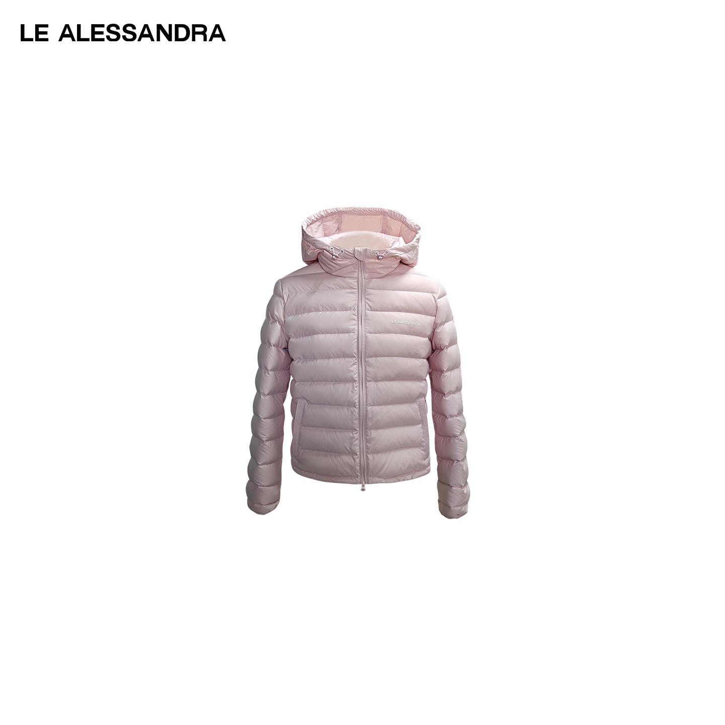 品牌直营 LE ALESSANDRA 方圆廓形连帽卫衣拉链超轻羽绒服