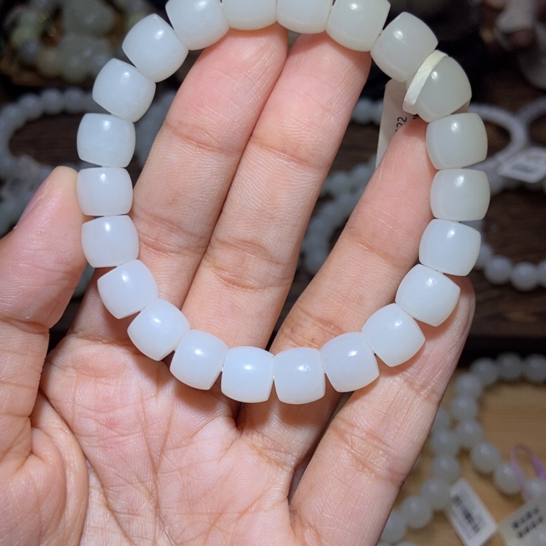 暗***夜手串未镶嵌和田玉10m直切