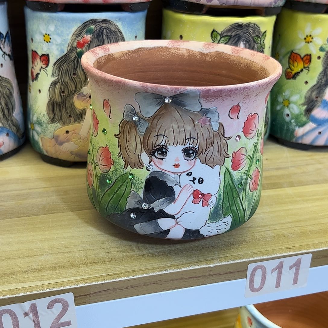 景德镇陶瓷炫彩花盆