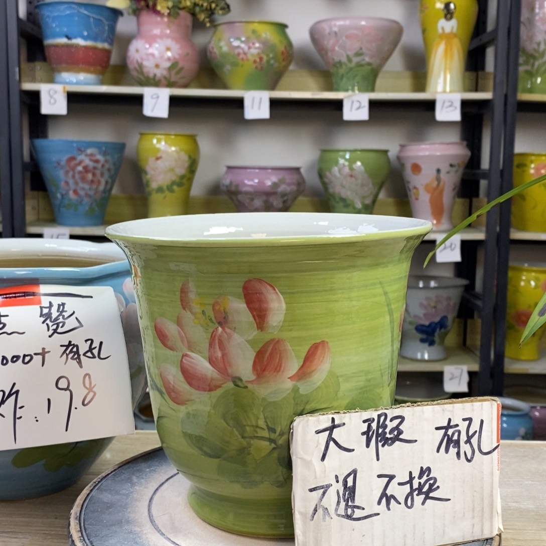 景德镇手工手绘陶瓷花盆