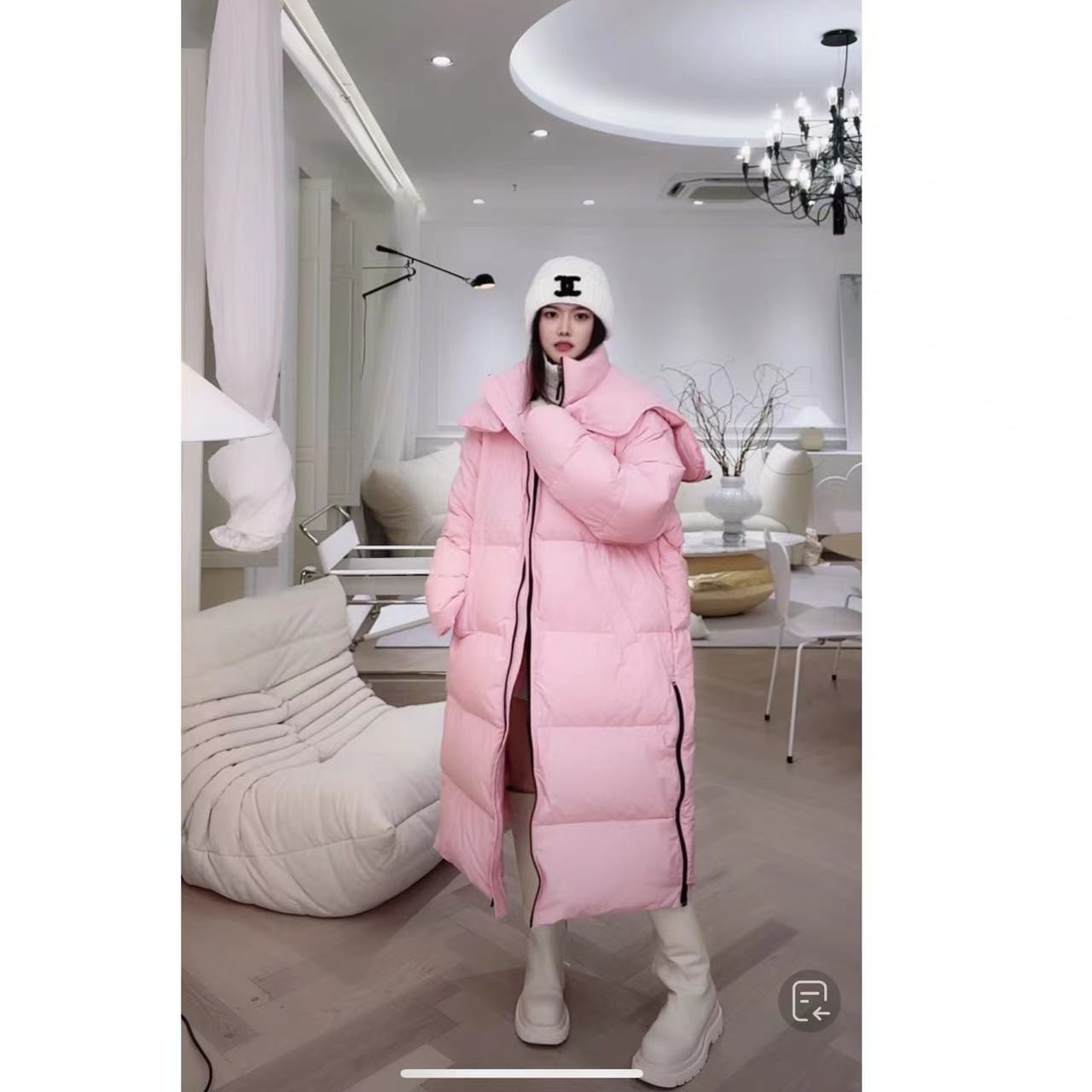  i-EAST 元气甜酱~气质款简约长款羽绒服外套 22ca0227