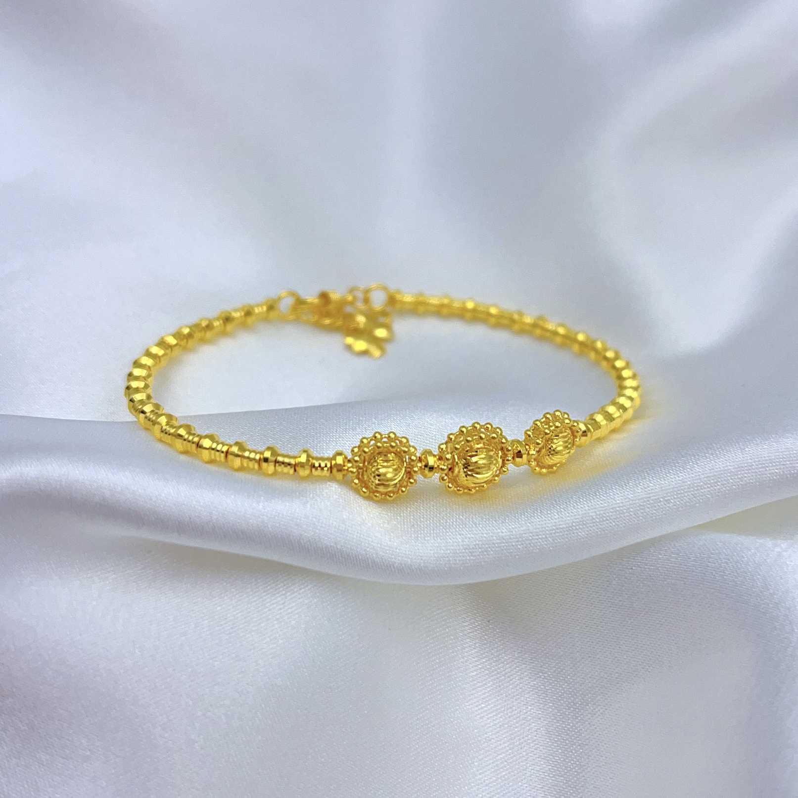 足金999半镯半链猫眼黄金手链超有个性很美很个性明星同款