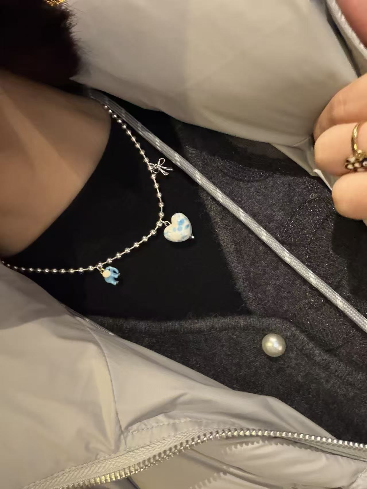 非金属合成锆石项链 韩版洋气百搭项链女