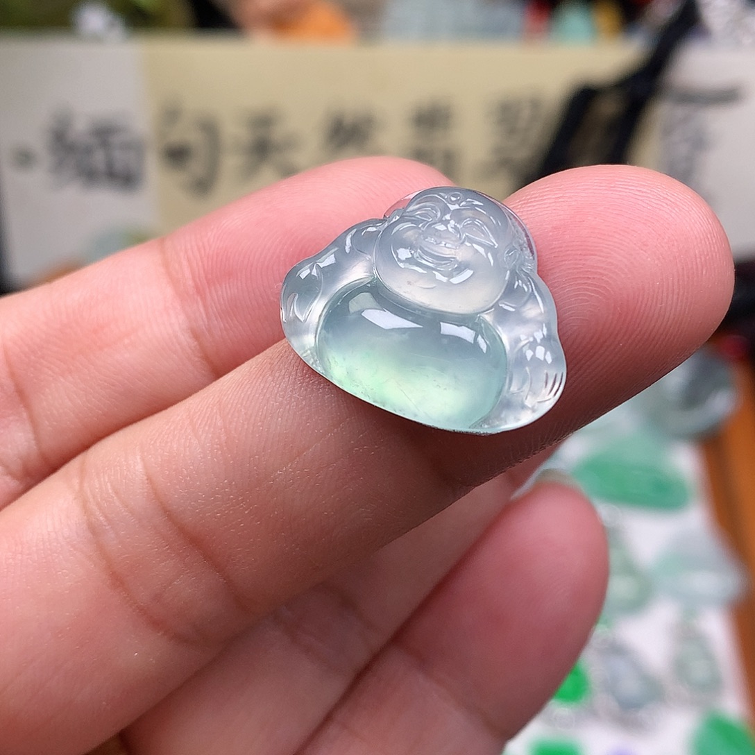 翡翠裸石缅甸天然A货翡翠冰种佛公