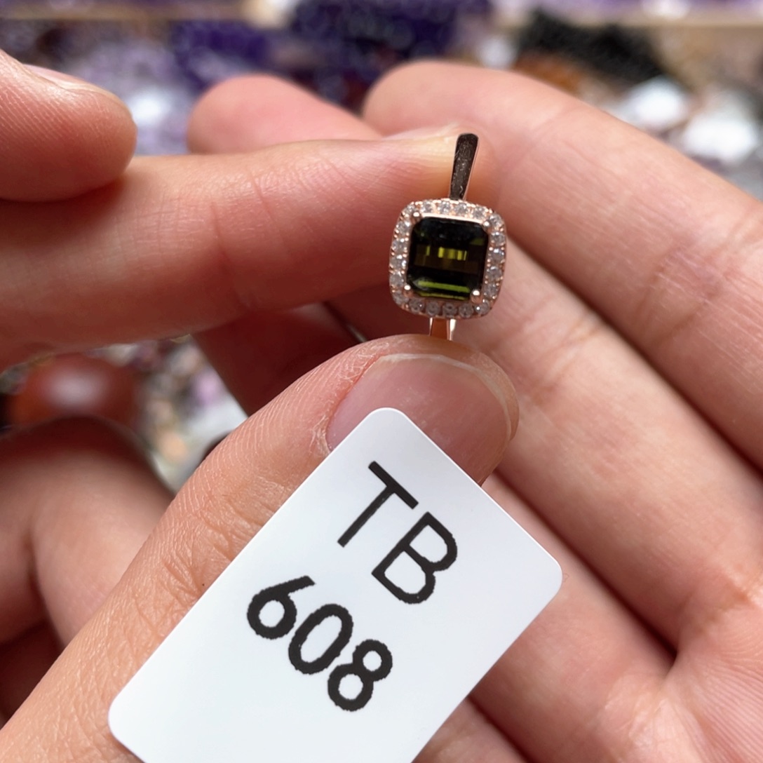 碧玺戒指银S925镶嵌多样性