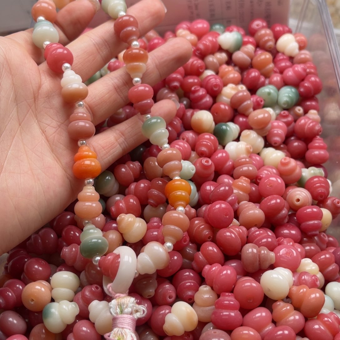 吊坠白玉菩提d x13/12mm/40颗混色葫芦瑕