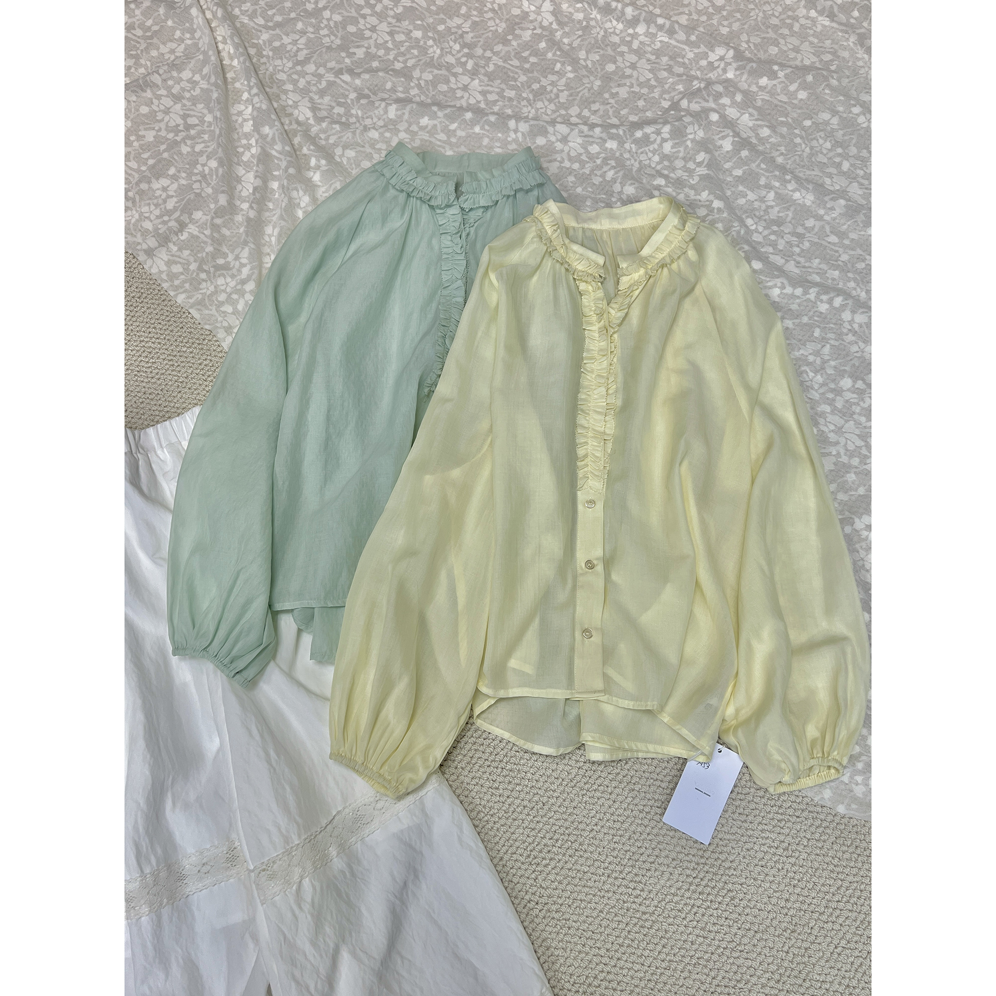 微透薄款花边领衬衫258A53